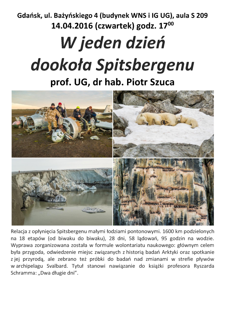 Plakat: 2016.04.14 - W jeden dzień dookoła Spitsbergenu.